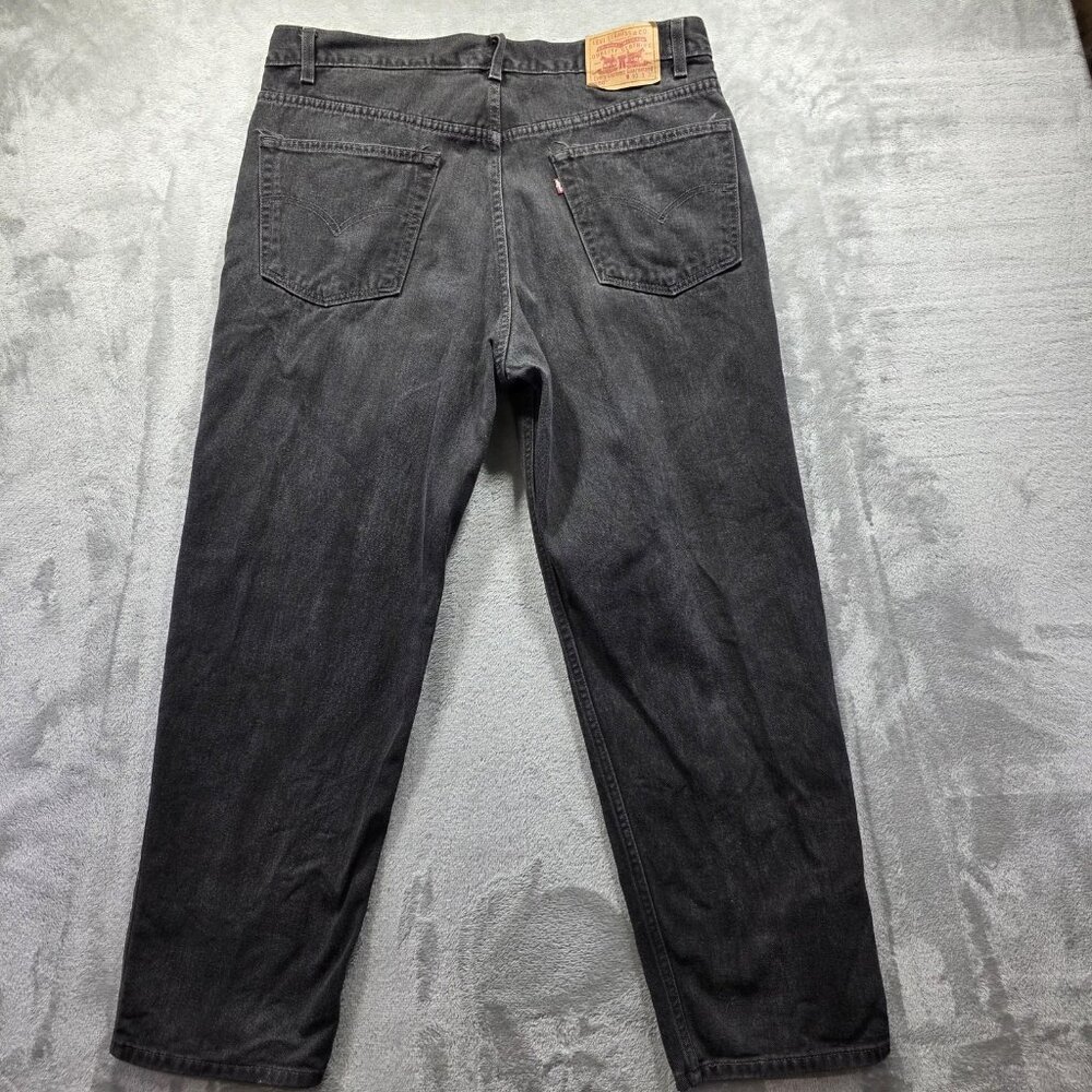 Levis 550 Jeans Mens 40x30 Black Relaxed Fit Tapered Leg Denim Zip Fly 5-Pocket